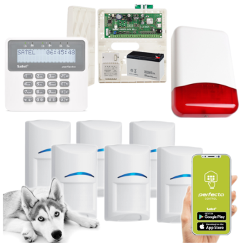 ZESTAW ALARMOWY SATEL PERFECTA 16 SET-A 6 CZUJEK BOSCH PET + PRF-LCD + SYRENA TI700